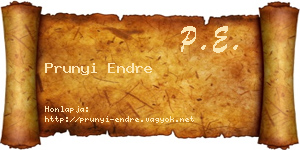 Prunyi Endre névjegykártya